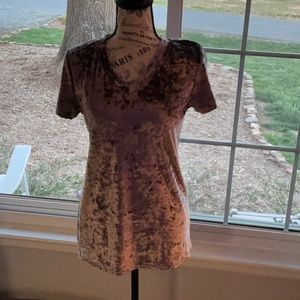 POL top, velvet, purple crushed velvet.